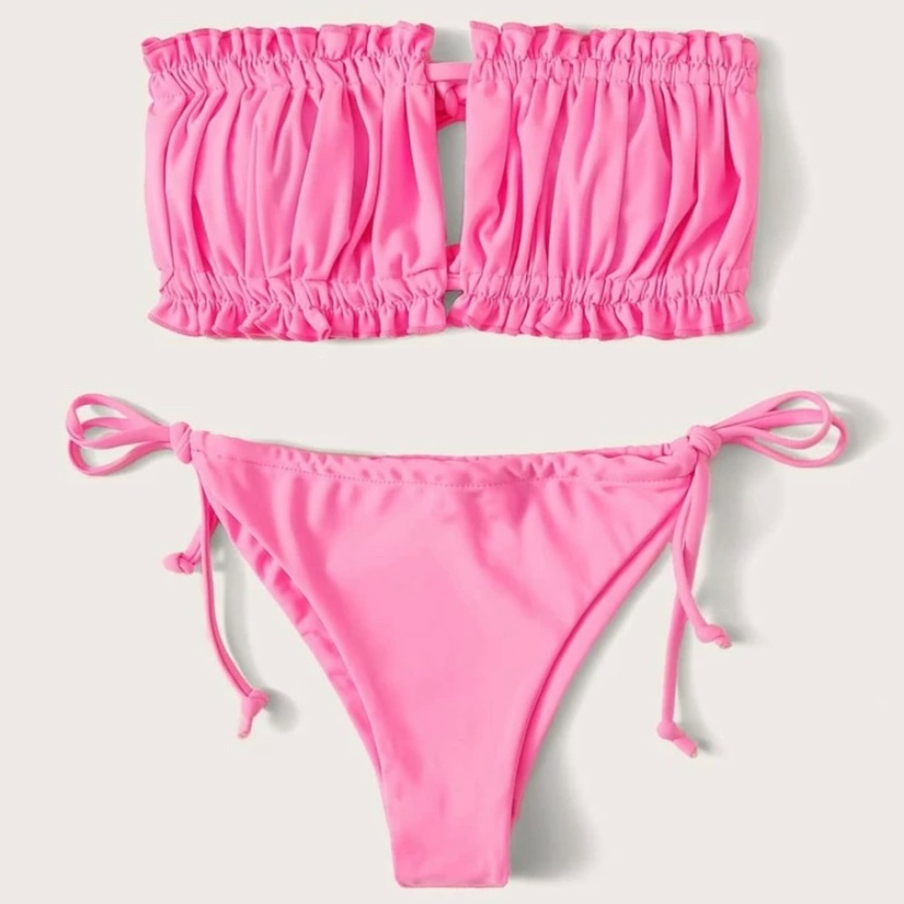 brand new pink strapless bikini